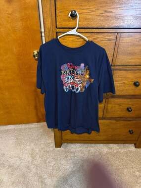 Gildan Blue One Nation Under God Christian Patriotic T-Shirt Size 2XL
